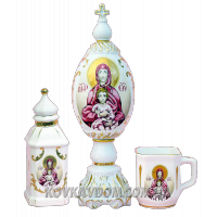 Церковный фарфоровый набор из 3-х предметов "Богородица"