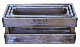 Ящик деревянный декоративный, набор из 3 шт, категория E, 004/DYK5/1594