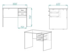 Письменный стол с ящиками Винсент-1, ДСП, размер, фото