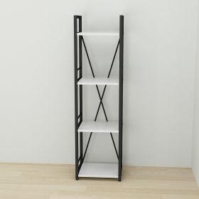 стеллаж в стиле лофт, Коннект 434, цвет металла черный, ДСП белый,фото 2