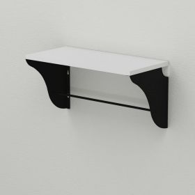 Полка Комфи в стиле лофт, цвет основания чёрный, ДСП Белый, фото