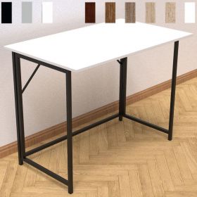 Раскладной письменный стол Морис-1, Цвет каркаса черный, цвет столешницы белый