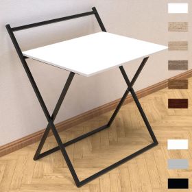 Письменный раскладной стол Компакт-1, Цвет каркаса черный, цвет столешницы белый