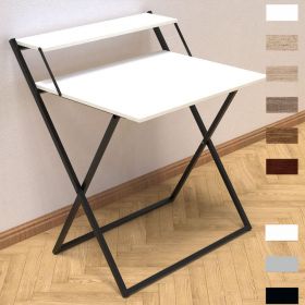 Письменный раскладной стол Компакт-2, Цвет каркаса черный, цвет столешницы белый