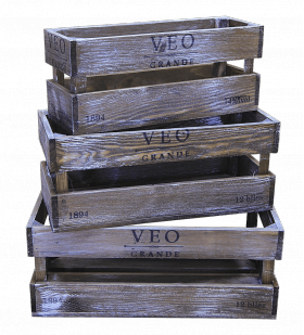Ящик деревянный декоративный, набор из 3 шт, категория E, 004/DYK5/1594