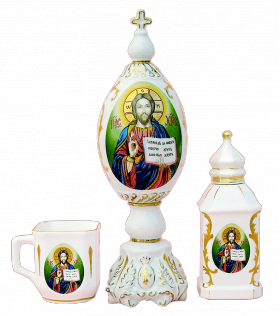 Церковный фарфоровый набор из 3-х предметов "Сын Божий"