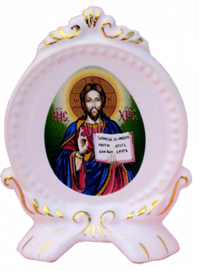 Декоративный фарфоровый медальон "Сын Божий"