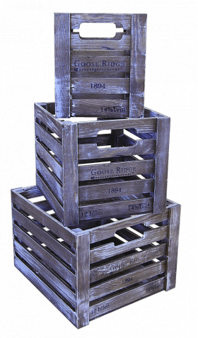 Ящик деревянный декоративный, набор из 3 шт, категория G, 004/DYK7/1596