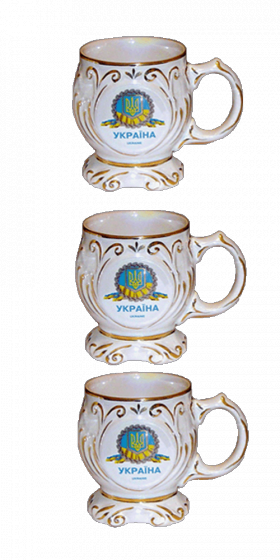 Музыкальный фарфоровый чайный сервиз "Украина. Геральдика"